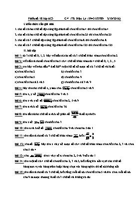 Đại số 6 - Bài tập về chia hết